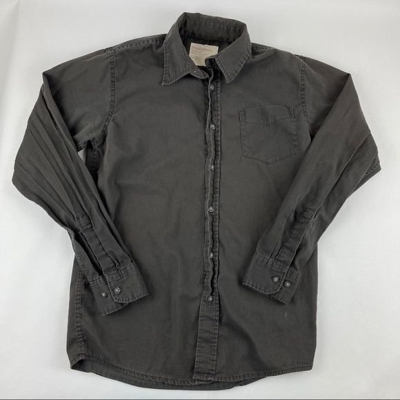 Wrangler Button Up Shirt Mens Small Gray Long Sleeve - Picture 1 of 7